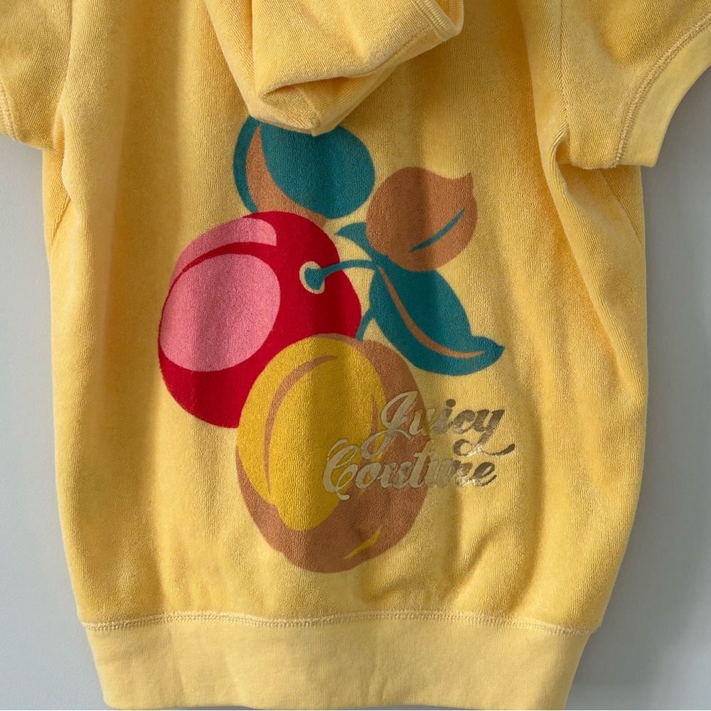 Vintage Juicy Couture Y2K Yellow Short Sleeve Track Suit Jacket XL - Picture 8 of 10